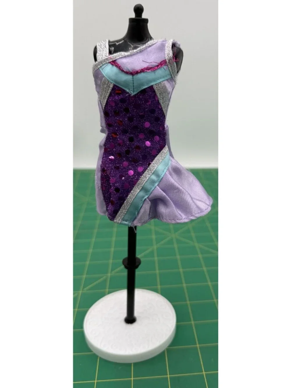 Barbie Or Other Fashion Doll Purple Glitter Cheer Dress Clothes Outfit